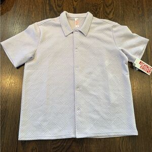 NWT Men's Textured Short Sleeve Button-down Shirt